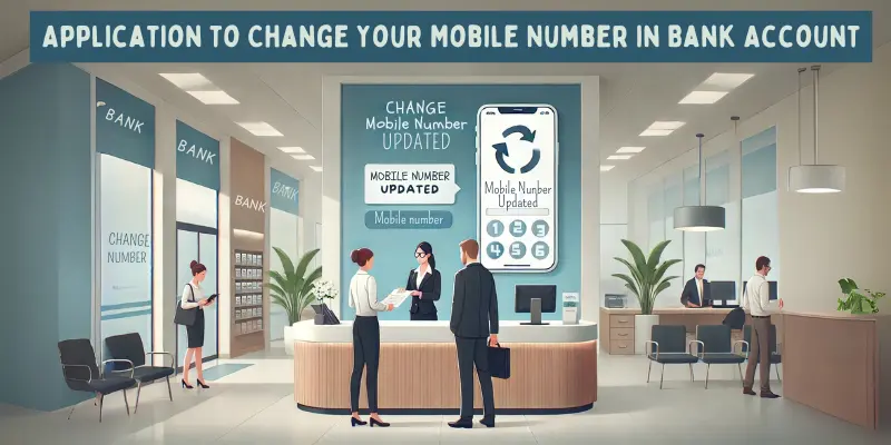 Application for Change Mobile Number in Bank Account