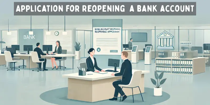 Application for reopening a bank account