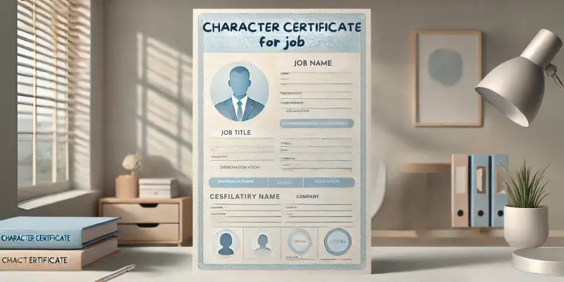 Character Certificate Application for a job